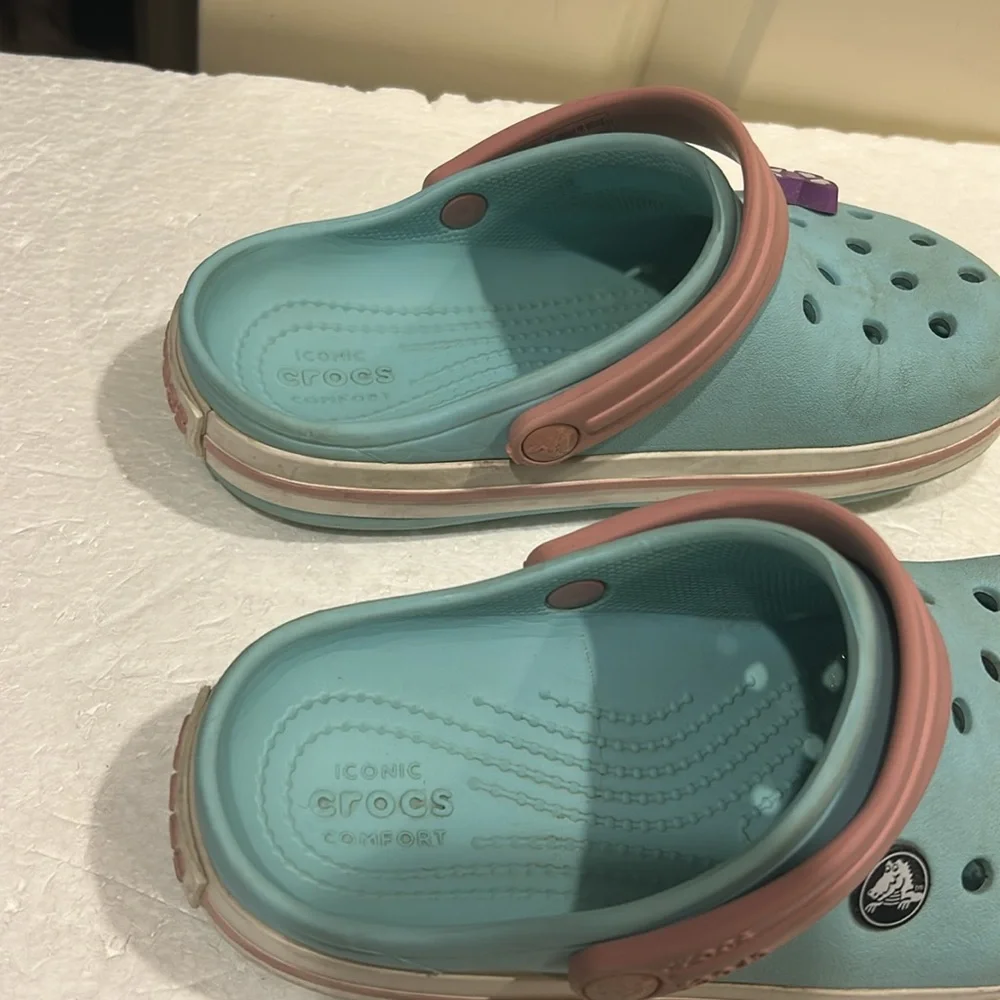 CROCS crocband clogs w/ butterfly jewel on sandals water shoes toddler size 12